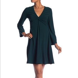 NWT LONDON TIMES V-Neck Front Twist Crepe Dress